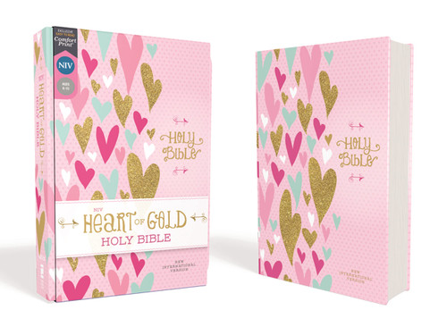 NIV Heart of Gold Holy Bible – Hardcover, Red Letter