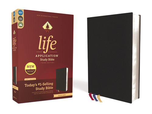 NIV Life Application Study Bible, Third Edition – Genuine Leather, Black,