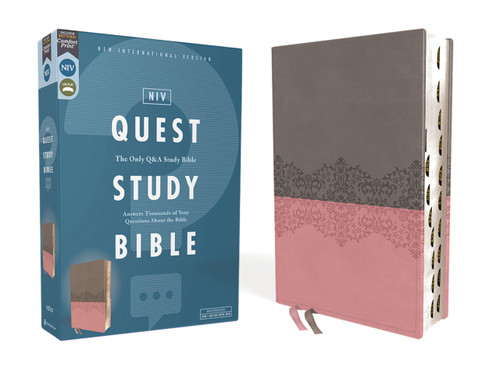 NIV Quest Study Bible – Leathersoft, Pink, Thumb-Indexed