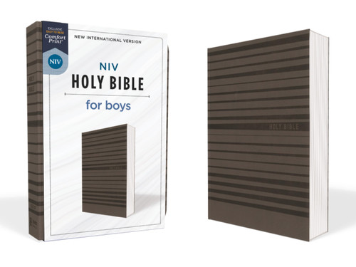 NIV, Holy Bible for Boys, Soft Touch Edition, Leathersoft, Gray, Comfort