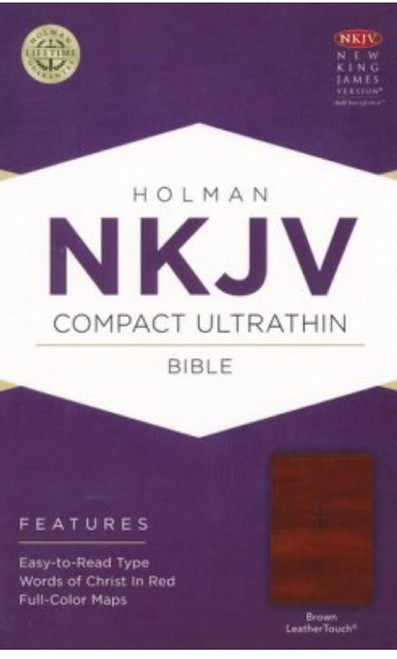 NKJV Compact Ultrathin Bible, Brown Genuine Cowhide