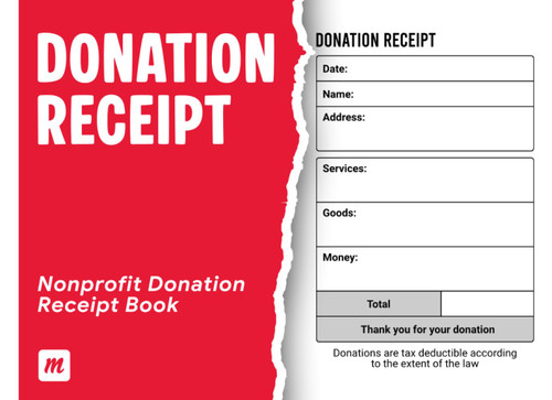 Nonprofit Donation Receipt Book: Non-Profit Donation Receipt Form To