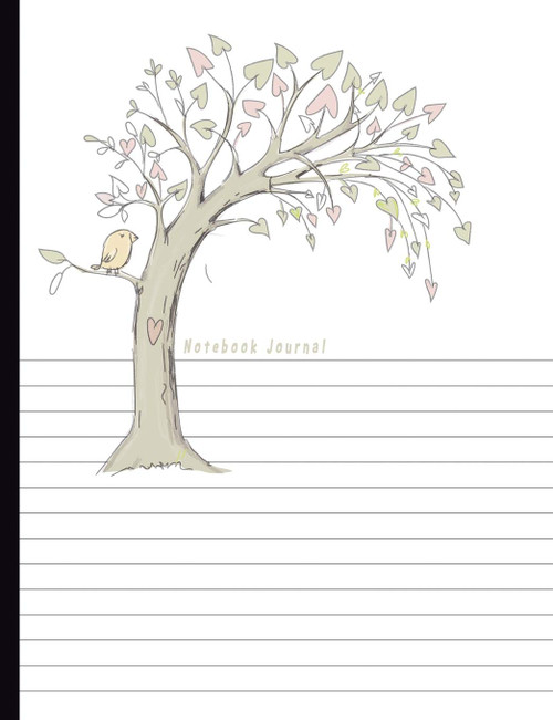 Notebook Journal: Dual Design Half Wide Ruled Half Blank Creative