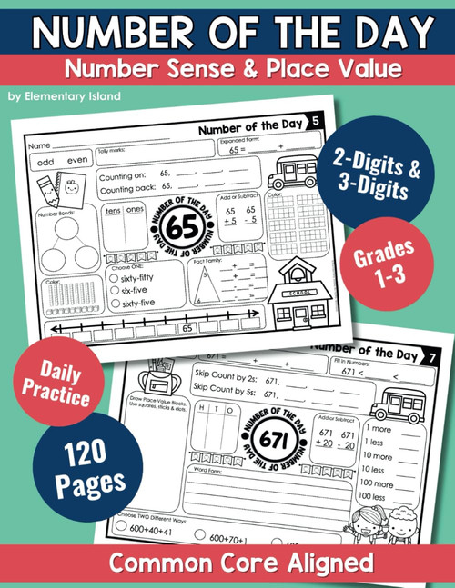 Number of the Day Workbook: Back to School Place Value