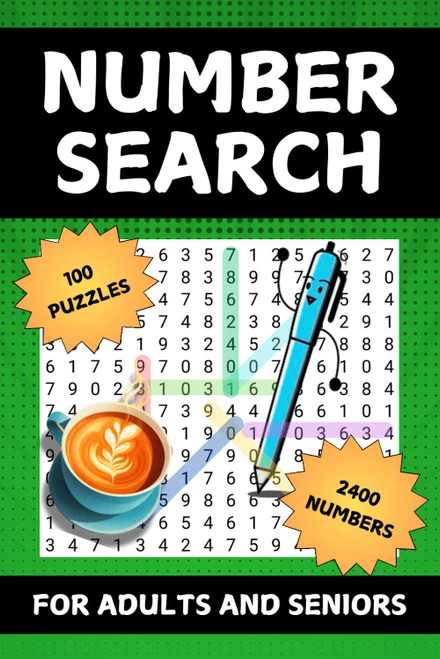 Number Search Puzzle Book for Adults and Seniors