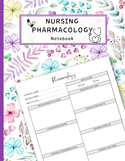 Nursing Pharmacology Notebook: Blank Medication Templates and Note Guide