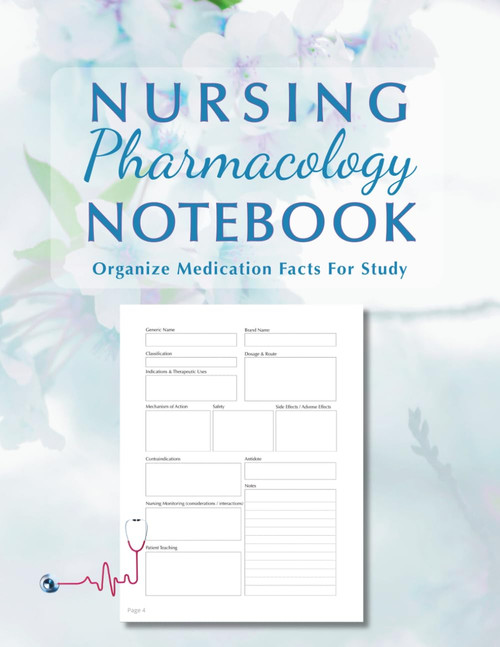 Nursing Pharmacology Notebook: Organize Medication Facts for Study |