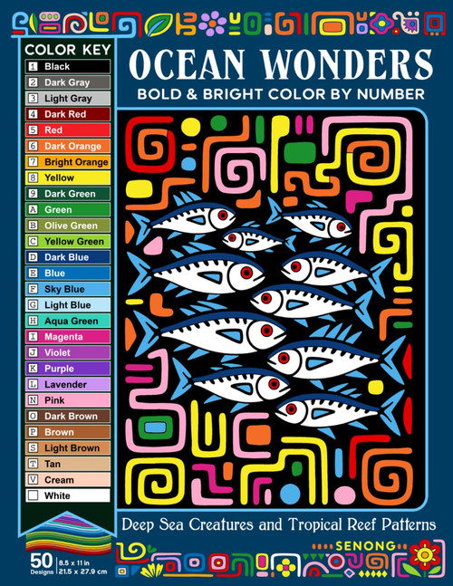 Ocean Wonders Bold and Bright Color By Number
