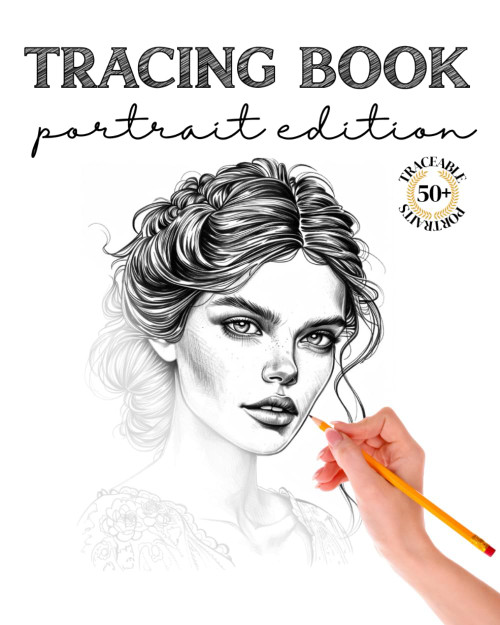 One Pen, One Color | Portrait Tracing Book