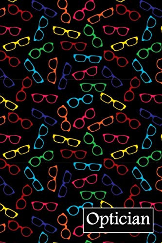 Optician: gift for optician, glasses background, lined journal, blank