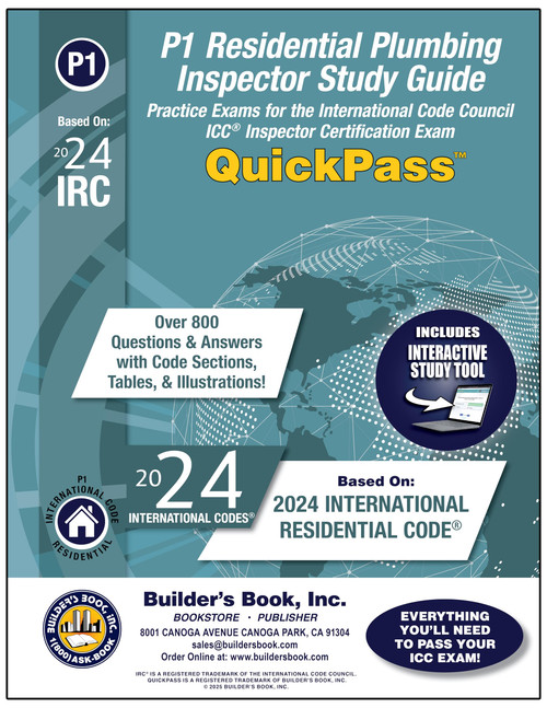 P1 Residential Plumbing Inspector QuickPass Study Guide Based On 2024 IRC
