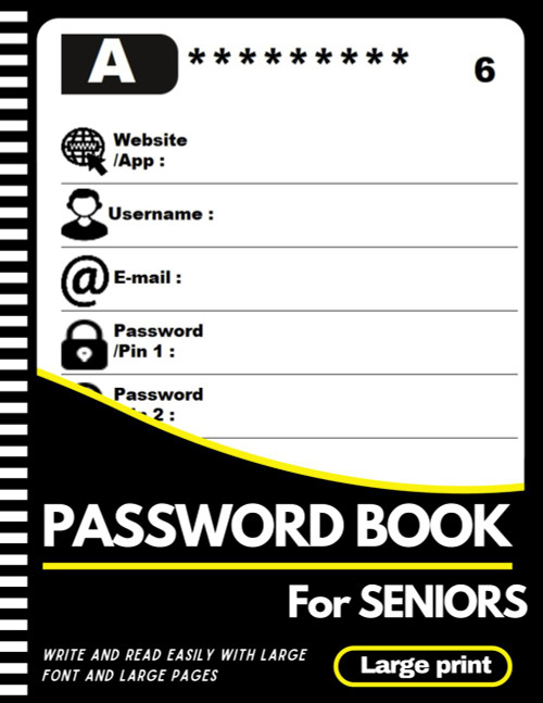 Password Book for SENIORS: Large print with alphabetic tabs