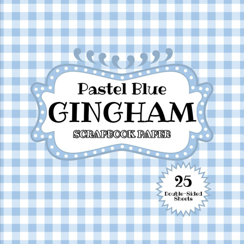 Pastel Blue Gingham Scrapbook Paper
