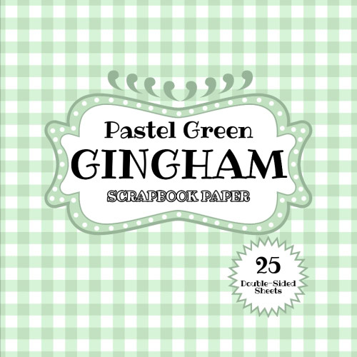 Pastel Green Gingham Scrapbook Paper