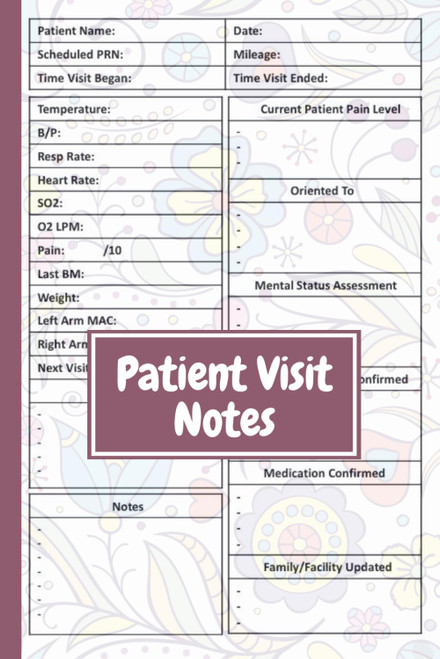 Patient Visit Notebook: Session notes