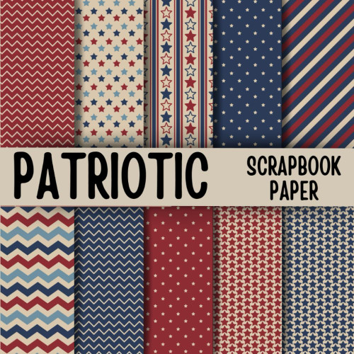 Patriotic Scrapbook Paper: Double-Sided Decorative Scrapbooking Pages