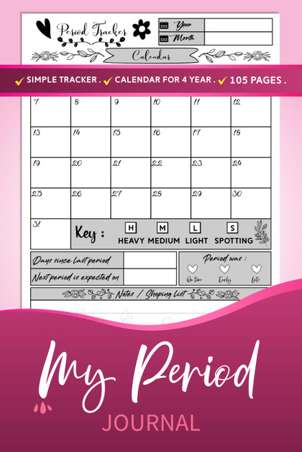 Period Tracker Journal | Menstrual cycle tracker for young girls