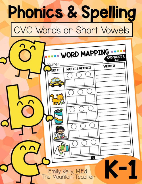 Phonics and Spelling: Skill Building Workbook for Kindergarten or 1st