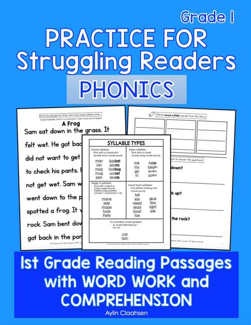 Phonics Practice for Struggling Readers 1st Grade Workbook