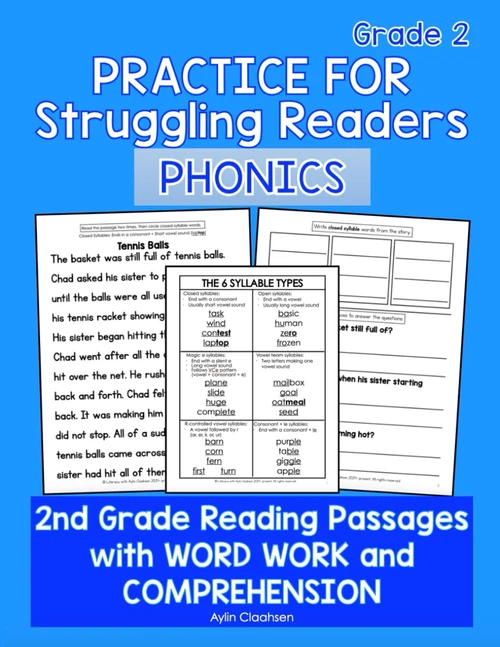 Phonics Practice for Struggling Readers 2nd Grade Workbook