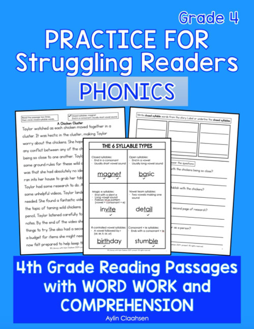 Phonics Practice for Struggling Readers 4th Grade Workbook