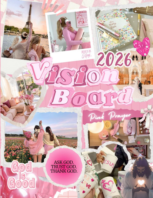 Pink Prayer Vision Board Book 2026