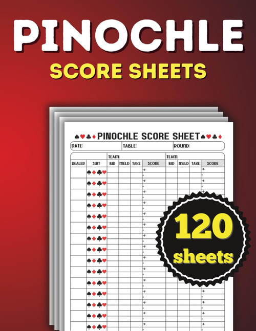 pinochle Score Sheets: Comprehensive Pinochle Score Book with Rules