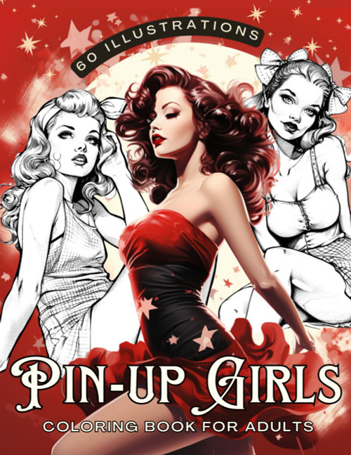 Pin-Up Girls Coloring Book for Adults