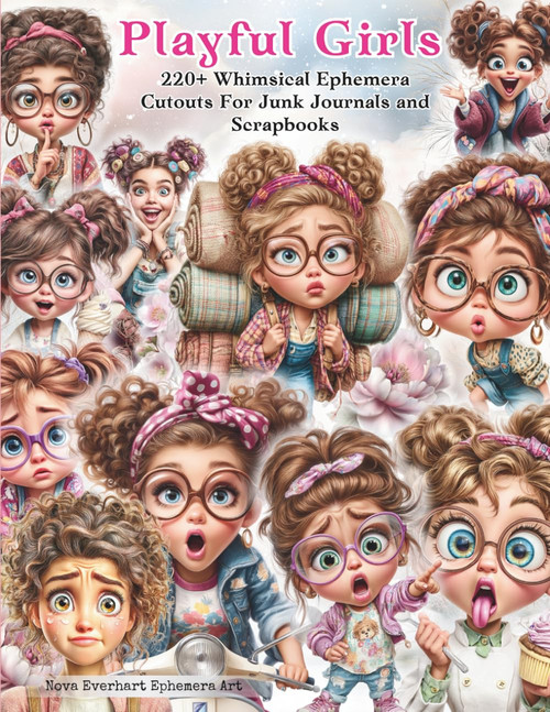 Playful Girls Ephemera Cutouts for Junk Journals and Scrapbooks