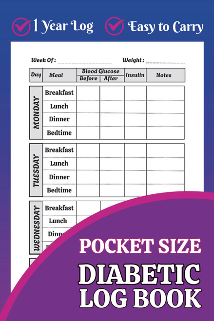 Pocket Size Diabetic Log Book: Mini Blood Sugar Tracker for Daily Glucose