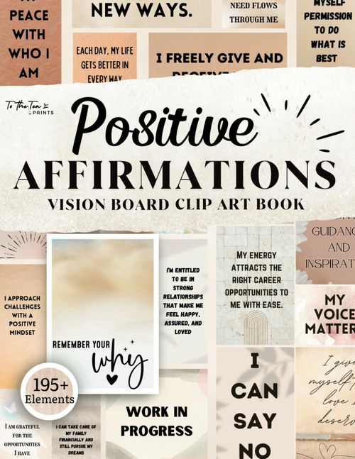 Positive Affirmations Vision Board Clip Art Book