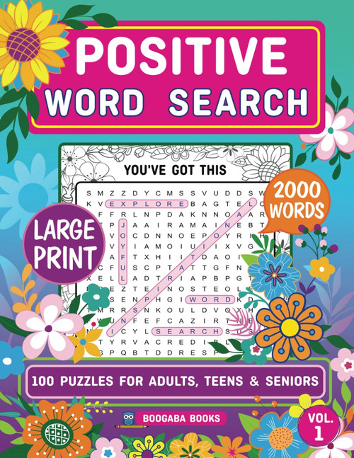 Positive Word Search Puzzles for Adults, Teens & Seniors