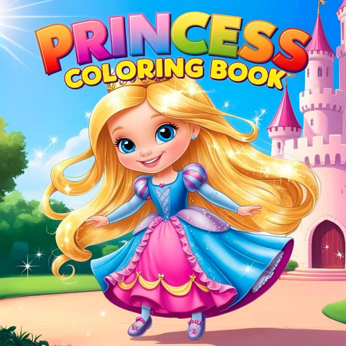 Princess Coloring Book: Cute Princess Designs for Girls