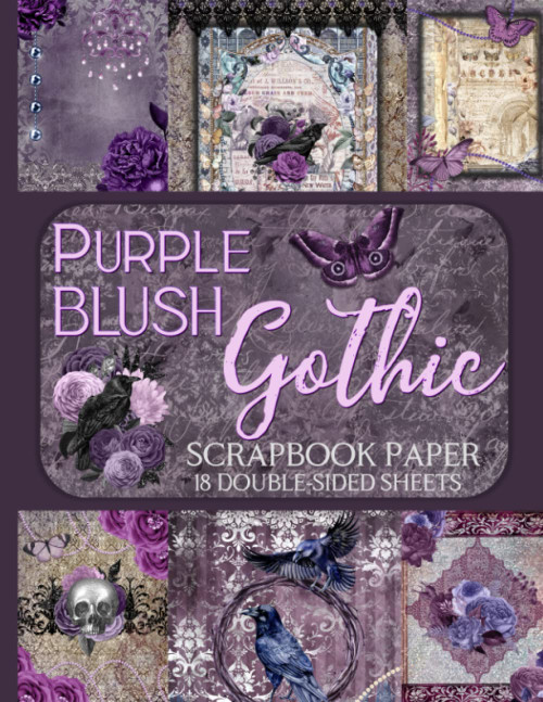 Purple Blush Gothic Scrapbook Paper - 18 Double-Sided Sheets