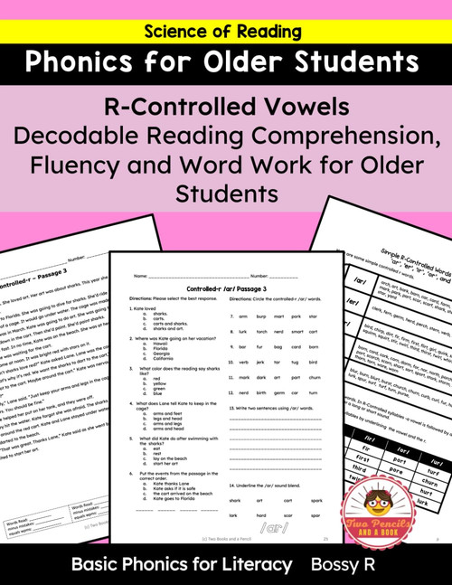 R-Controlled Vowels Decodable Reading Comprehension