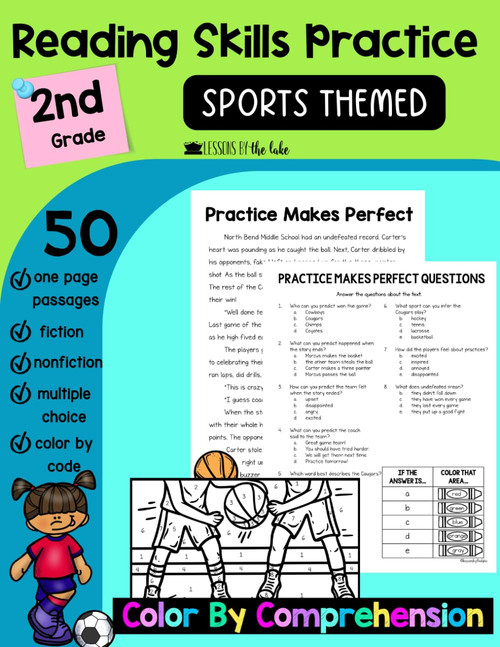 Reading Skills Practice 2nd Grade: Color By Comprehension