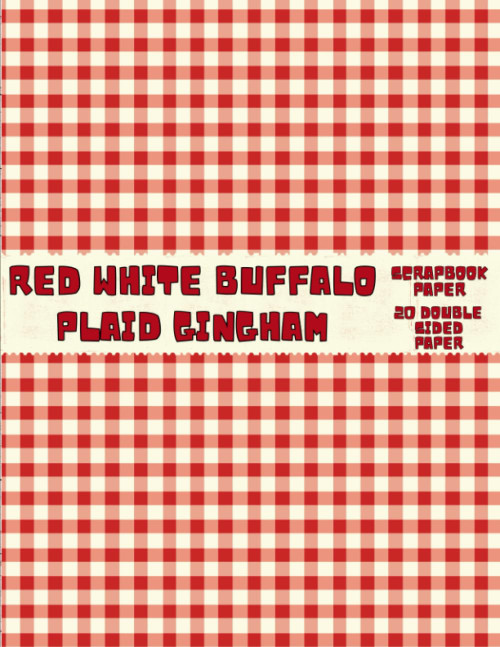 Red white Buffalo Plaid Gingham Scrapbook paper