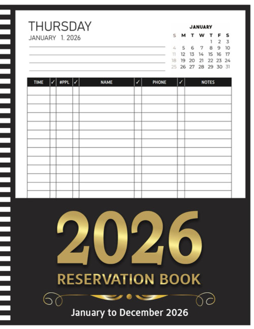 Reservation Book For Restaurant: 365 Day Dated Reservations Planner