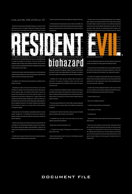 Resident Evil 7: Biohazard Document File