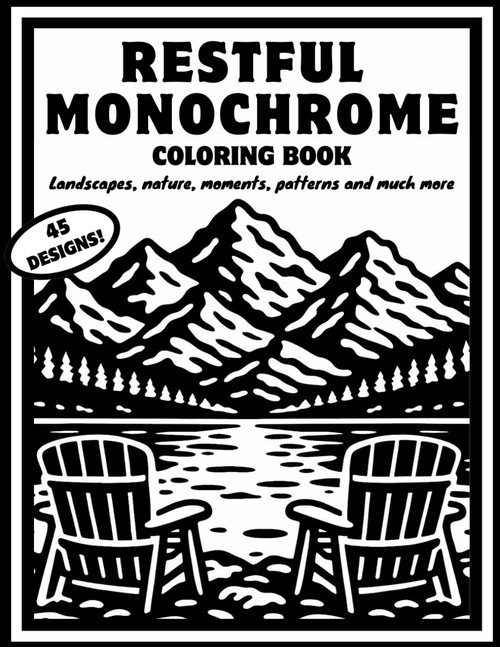 Restful monochrome coloring book