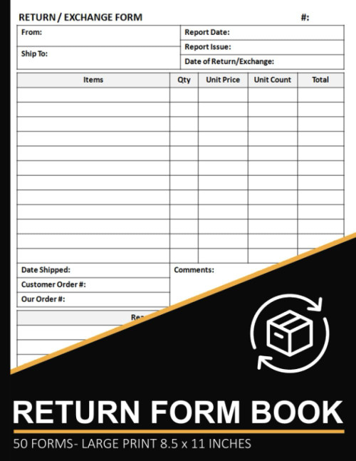 Return Form Book: Merchandise Return / Exchange Forms | 50 Forms