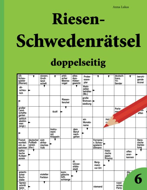 Riesen-Schwedenrätsel doppelseitig 6 (German Edition)