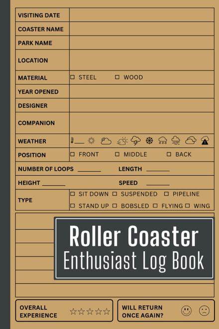Roller Coaster Enthusiast Log Book