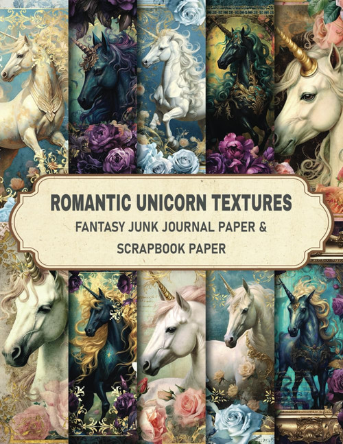 Romantic Unicorn Textures Fantasy Junk Journal Paper & Scrapbook Paper