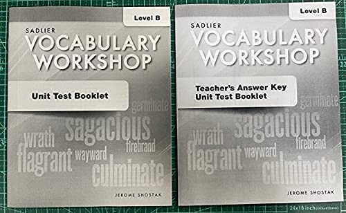Sadlier Oxford Vocabulary Workshop Unit Test Booklet Level B