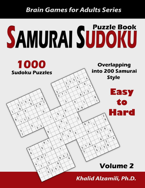 Samurai Sudoku Puzzle Book: 1000 Easy to Hard Sudoku Puzzles Overlapping