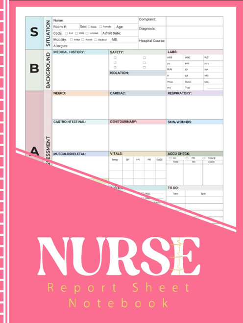 SBAR Nurse Report Sheet Notebook