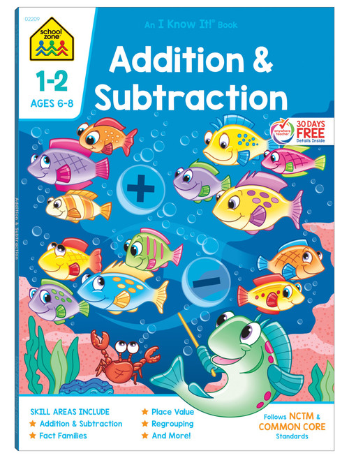 School Zone Addition & Subtraction Workbook: 64 Pages