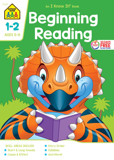 School Zone Beginning Reading Workbook: 64 Pages