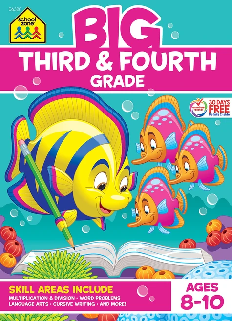 School Zone Big Third & Fourth Grade Workbook: 320 Pages
